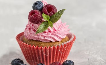 Cupcake decorated with chateau